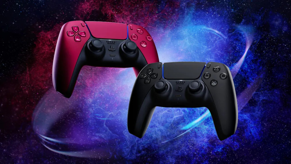 ps5 midnight black and cosmic red dualsense controller hero