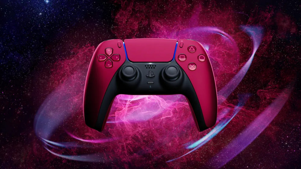 ps5 midnight black and cosmic red dualsense controller red